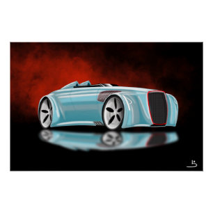 Retro concept car perfect poster