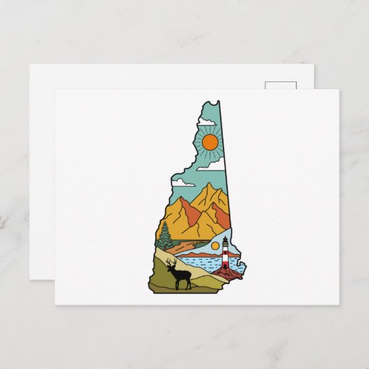 Retro Concord New Hampshire White Mountain Briefkaart (Voorkant / Achterkant)