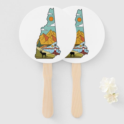 Retro Concord New Hampshire White Mountain Handwaaier (Voorkant en achterkant)