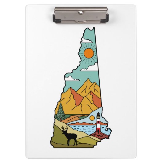Retro Concord New Hampshire White Mountain Klembord (Voorkant)