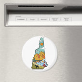 Retro Concord New Hampshire White Mountain Magneet (Insitu (Vaatwasser))