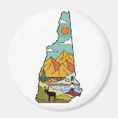 Retro Concord New Hampshire White Mountain Magneet (Voorkant)