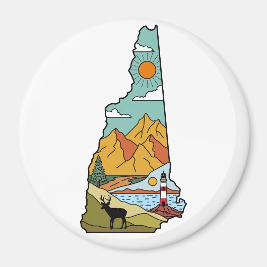 Retro Concord New Hampshire White Mountain Magneet (Voorkant)