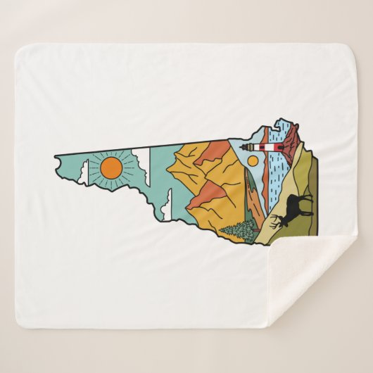 Retro Concord New Hampshire White Mountain Sherpa Deken (Voorkant (horizontaal))