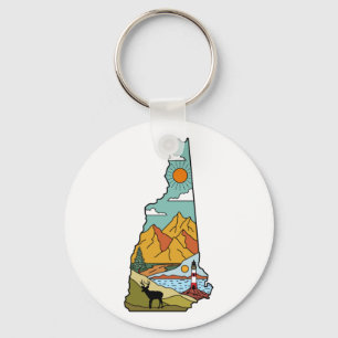 Retro Concord New Hampshire White Mountain Sleutelhanger