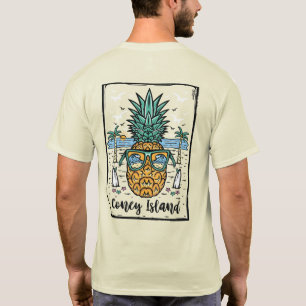 Retro Coney Island Beach artwork aan beide zijden T-shirt