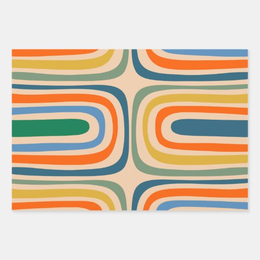 Retro Confaab Boho Abstract Kleurrijk Patroon Inpakpapier Vel (Voorkant 2)