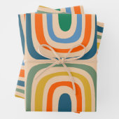 Retro Confaab Boho Abstract Kleurrijk Patroon Inpakpapier Vel (In situ)