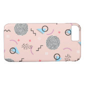 Retro Confetti Memphis Patroonroze Case-Mate iPhone Case (Achterkant (Horizontaal))