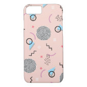 Retro Confetti Memphis Patroonroze Case-Mate iPhone Case (Achterkant)