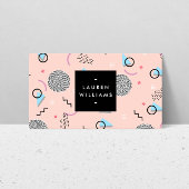 Retro Confetti Memphis Patroonroze Visitekaartje