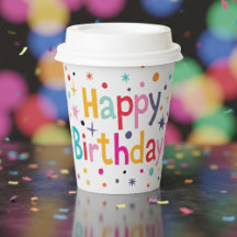 Retro Confetti Persoonlijke Verjaardagsbekers