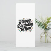 Retro Confetti Verjaardag Kaart (Staand voorkant)