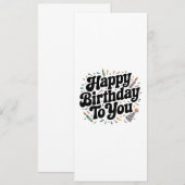 Retro Confetti Verjaardag Kaart (Voorkant / Achterkant)