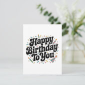 Retro Confetti Verjaardag Kaart (Staand voorkant)