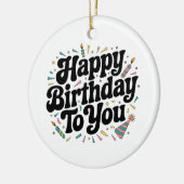 Retro Confetti Verjaardag Keramisch Ornament (Links)