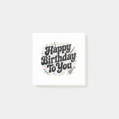 Retro Confetti Verjaardag Post-it® Notes (Voorkant)