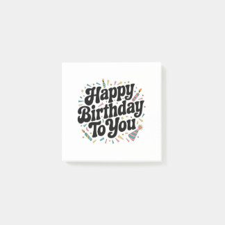Retro Confetti Verjaardag Post-it® Notes