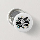 Retro Confetti Verjaardag Ronde Button 3,2 Cm (Voorkant /achterkant)