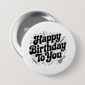Retro Confetti Verjaardag Ronde Button 7,6 Cm (Voorkant /achterkant)