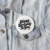 Retro Confetti Verjaardag Ronde Button 7,6 Cm (In situ)