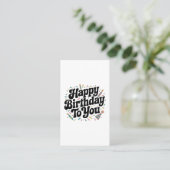 Retro Confetti Verjaardag Visitekaartje (Staand voorkant)