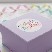 Retro Confetti Verjaardagsstickers Ronde Sticker