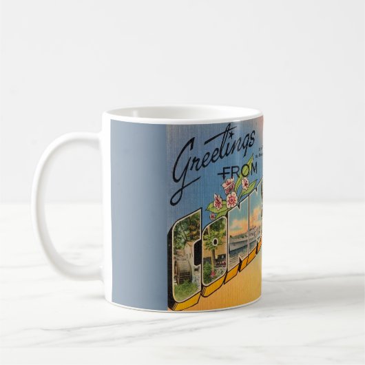 Retro Connecticut Briefkaart Mok (Links)