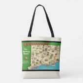 Retro, Connecticut kaart Tote Bag (Achterkant)