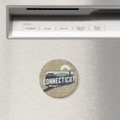Retro Connecticut Schaduw Silhouet Magneet (Insitu (Vaatwasser))