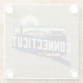 Retro Connecticut Schilderachtig silhouet Glazen Onderzetter (Achterkant)