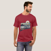 Retro Connecticut Schitterende Silhouet T-shirt (Voorkant volledig)