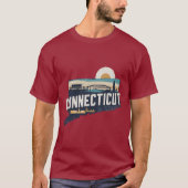 Retro Connecticut Schitterende Silhouet T-shirt (Voorkant)