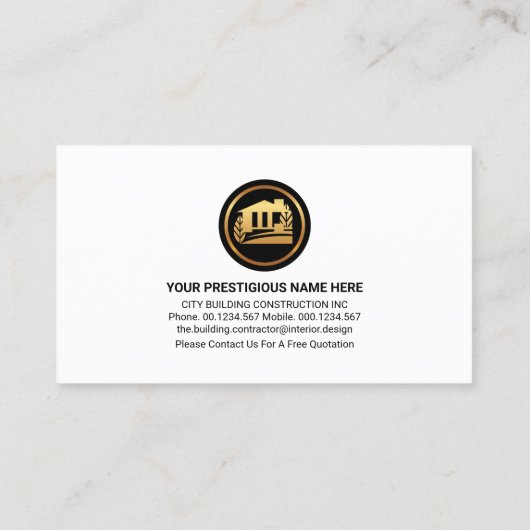 Retro Construction Handyman Tools Motif Visitekaartje (Achterkant)