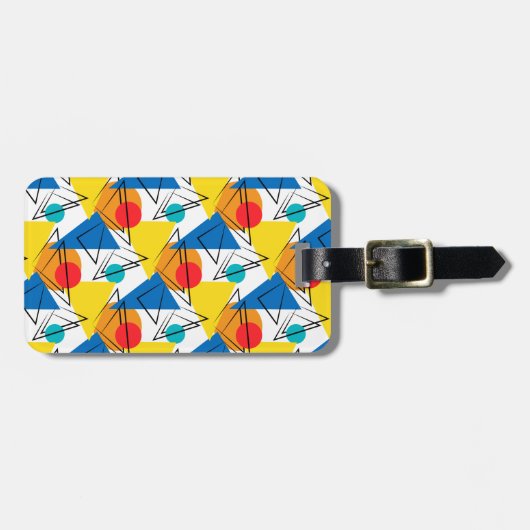 Retro Contemeigedele geometrische kleurrijke perso Bagagelabel (Voorkant horizontaal)