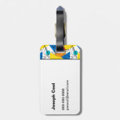 Retro Contemeigedele geometrische kleurrijke perso Bagagelabel (Achterkant verticaal)