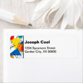 Retro Contemeigedele geometrische kleurrijke perso Etiket (Insitu)