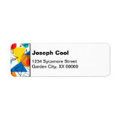 Retro Contemeigedele geometrische kleurrijke perso Etiket (Voorkant)