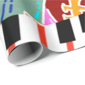 Retro contrastmuziekfestival jazz cadeaupapier (Rol Hoek)