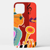 Retro contrastmuziekfestival jazz Case-Mate iPhone case (Achterkant)