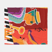 Retro contrastmuziekfestival jazz fleece deken (Voorkant (Horizontaal))