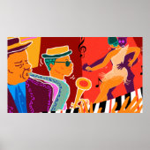 Retro contrastmuziekfestival jazz poster (Voorkant)