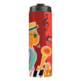 Retro contrastmuziekfestival jazz thermosbeker