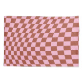 Retro Controleer Patroop roze en bruin toetsenbord Kussensloop (Achterkant)