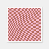 Retro Controleer Patroop roze en bruin toetsenbord Servet (Voorkant)