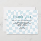 Retro controleert Blue Boy Foto Geboorte Aankondig Aankondiging (Achterkant)