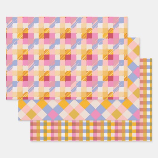 Retro controleert inpakpapier (Set)