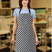 retro-controlkerbordpatroon schort