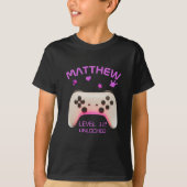 Retro Controller Level Up Boy Gamer Verjaardagsfee T-shirt (Voorkant)
