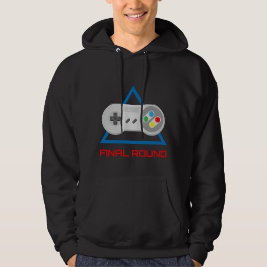 Retro Controller Ontwerp voor Einds ronde Vechtspe Hoodie (Voorkant)
